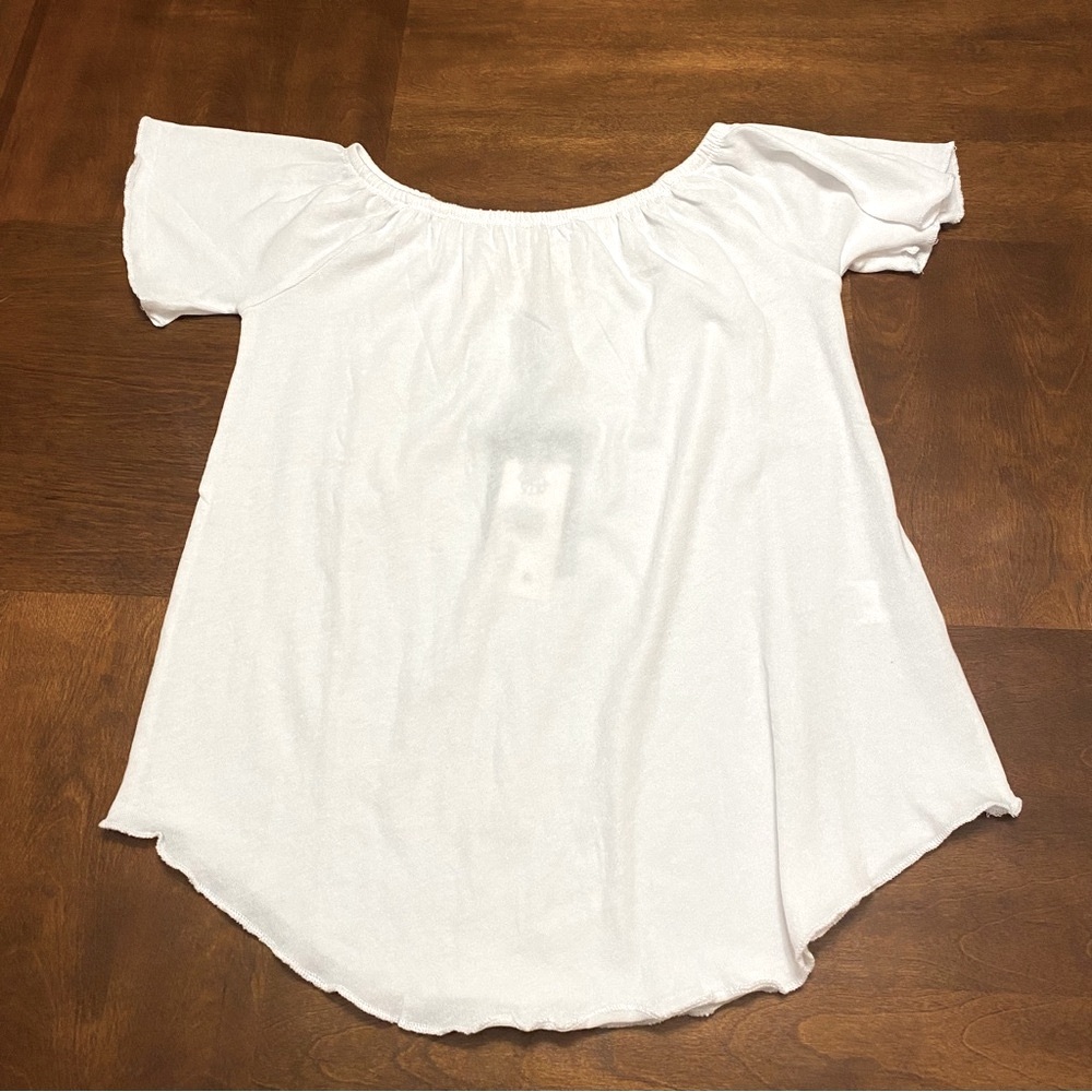 NWT Chaser Off the Shoulder White Cotton Top Size Small